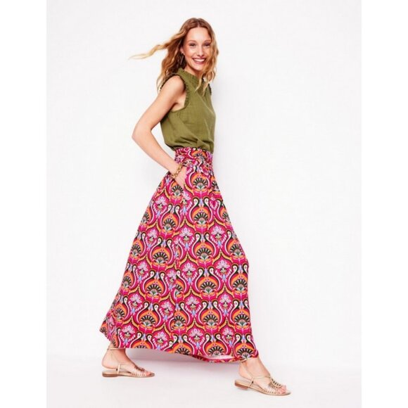 💕BODEN💕 Rosaline Jersey Skirt ~ Pink Peony Ornamental Floral Print 8 NWT - Picture 4 of 15